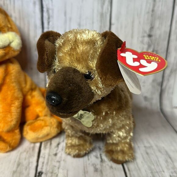 2004 TY Original Beanie Babies "Garfield" The Cat & Odie Dog Plush Jon Arbuckle - Picture 4 of 10